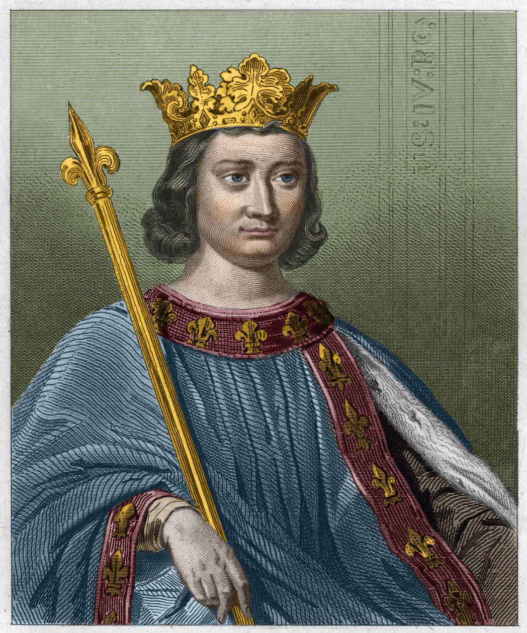 Portræt af Philip IV dit le bel, konge af Frankrig - i "" Histoire des Francais"" af Lavallee, gravering, sd. af Unknown artist