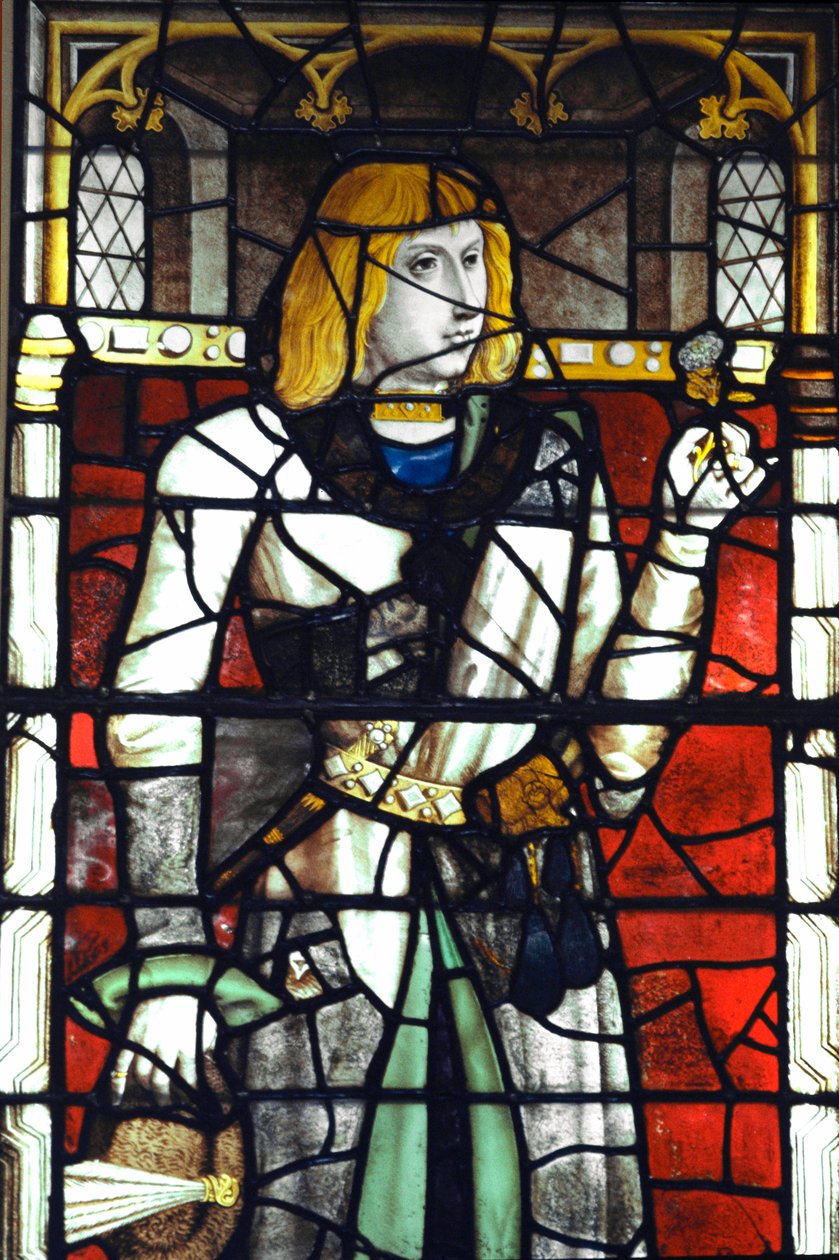 Portræt af Filip I af Habsburg (1478-1506) Konge af Spanien Glasmaleri fra det 15. århundrede. Brugge, Det Hellige Blods Kapel af Unknown artist