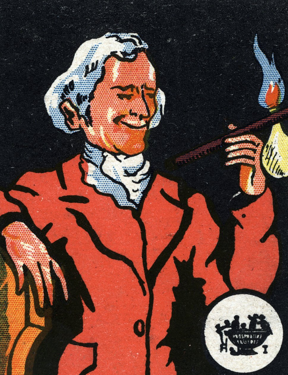 Portræt af Philippe Lebon (1767-1804) fransk ingeniør og kemiker, opfinder af lysgas (Philippe le Bon (eller Lebon) fransk ingeniør) kromolitografi fra begyndelsen af det 20. århundrede af Unknown Artist