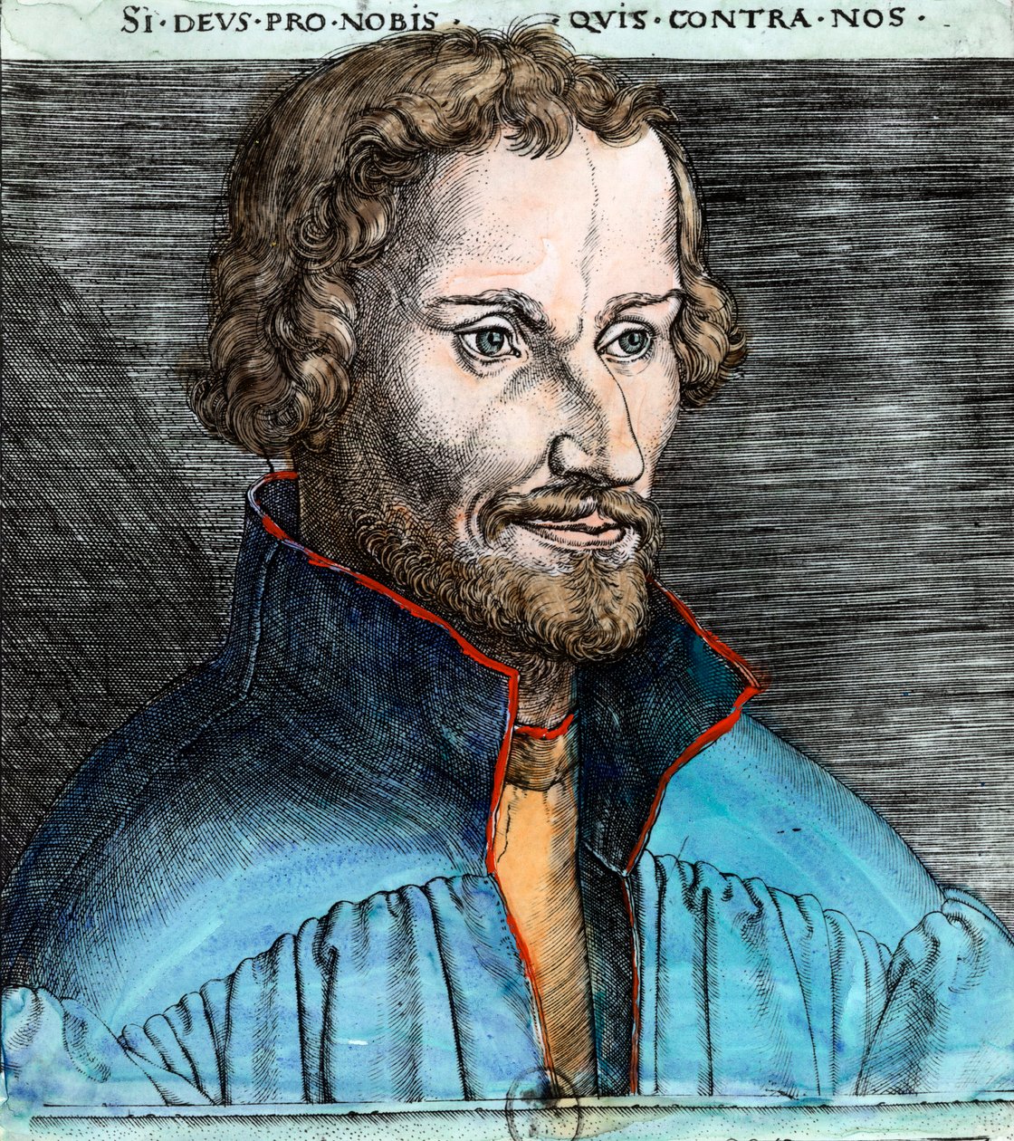Portræt af Philippe Schwarzerd dit Melanchton (1497 - 1560), tysk protestantisk reformator (luthersk). Indgravering af det 16. århundrede. Privat samling. af Unknown artist