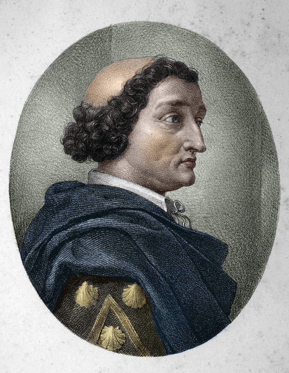 Portræt af Philippe de Comines (Comines eller Comines) (1447-1511), fransk klummeskribent. Indgravering af det 19. århundrede. af Unknown artist
