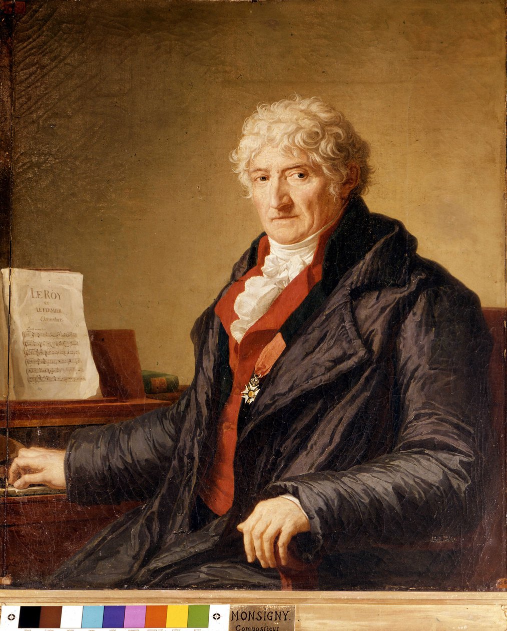 Portræt af Pierre Alexandre Monsigny (1729-1817), fransk komponist. Maleri fra 1812. Bibliotek i Opera Paris. af Unknown artist