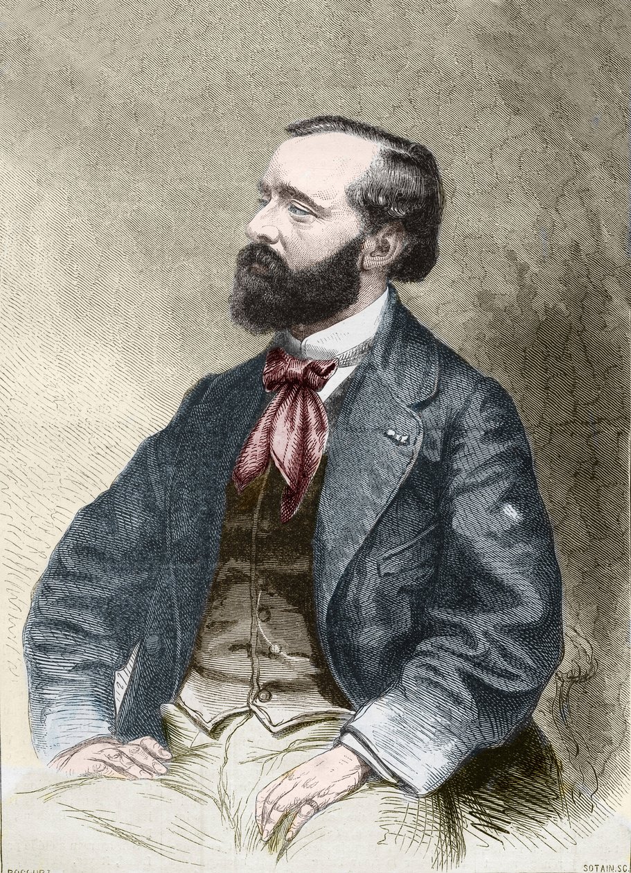 Portræt af Pierre Alexix Ponson du Terrail, forfatter, folietonist 1829-1871. af Unknown artist