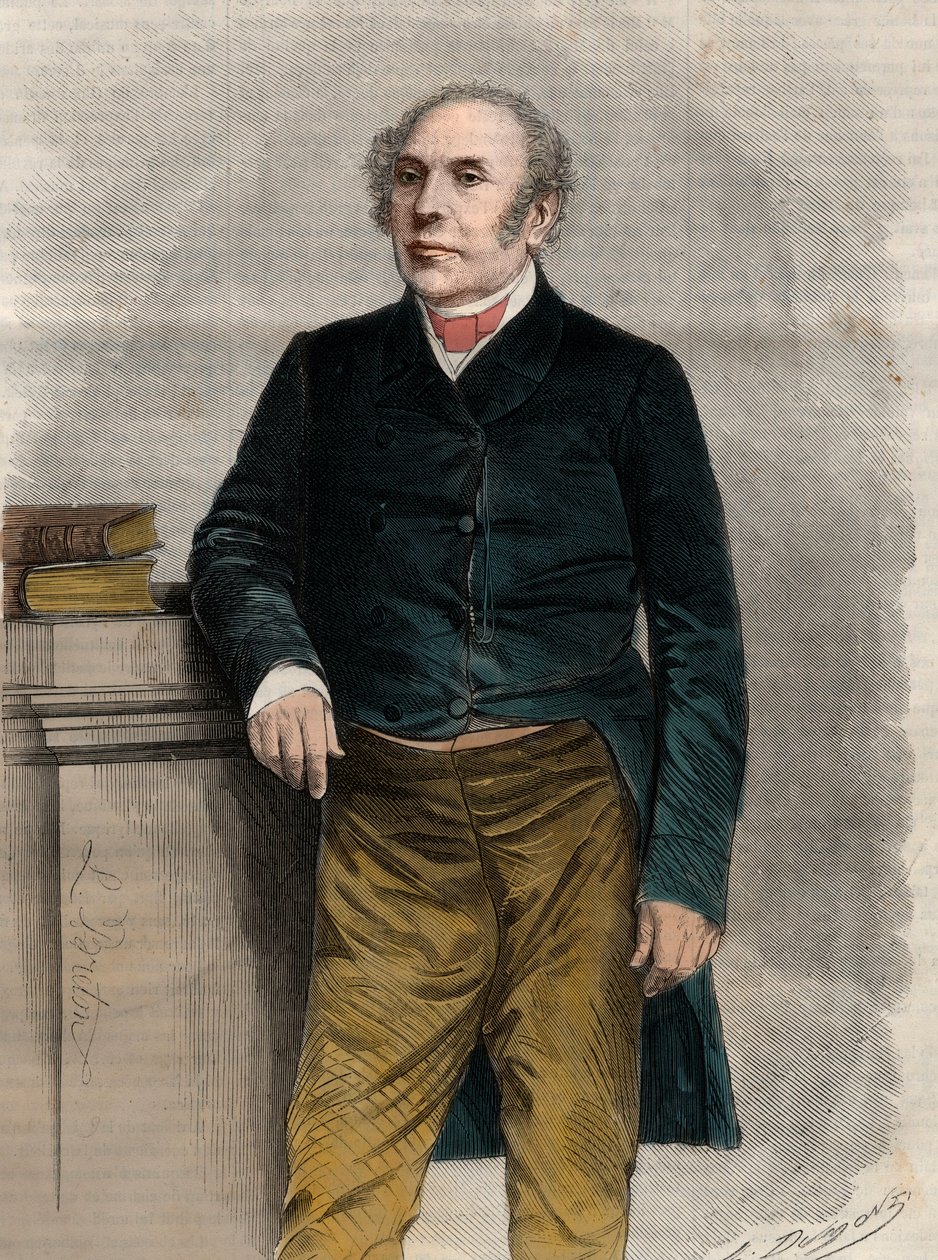 Portræt af Pierre Antoine (Pierre-Antoine) Berryer (1790-1868) (Berryer Jr.), fransk advokat og politiker. Indgravering i "The Universe illustrious" af Unknown artist