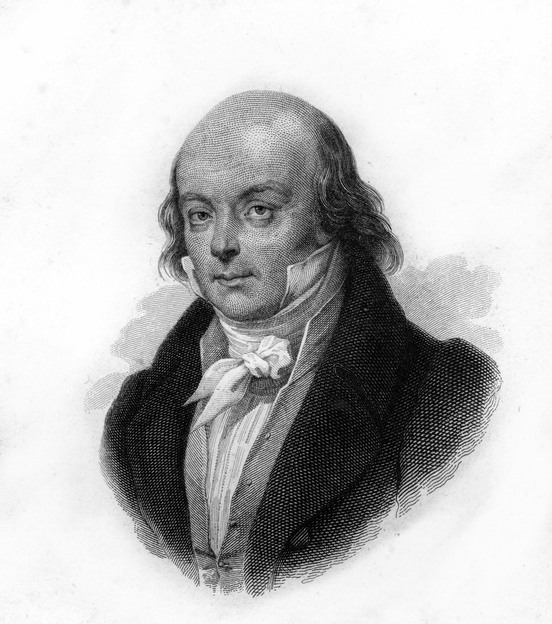 Portræt af Pierre Jean de Beranger (1780 - 1857), fransk digter og sangskriver - stik fra det 19. århundrede af Unknown artist
