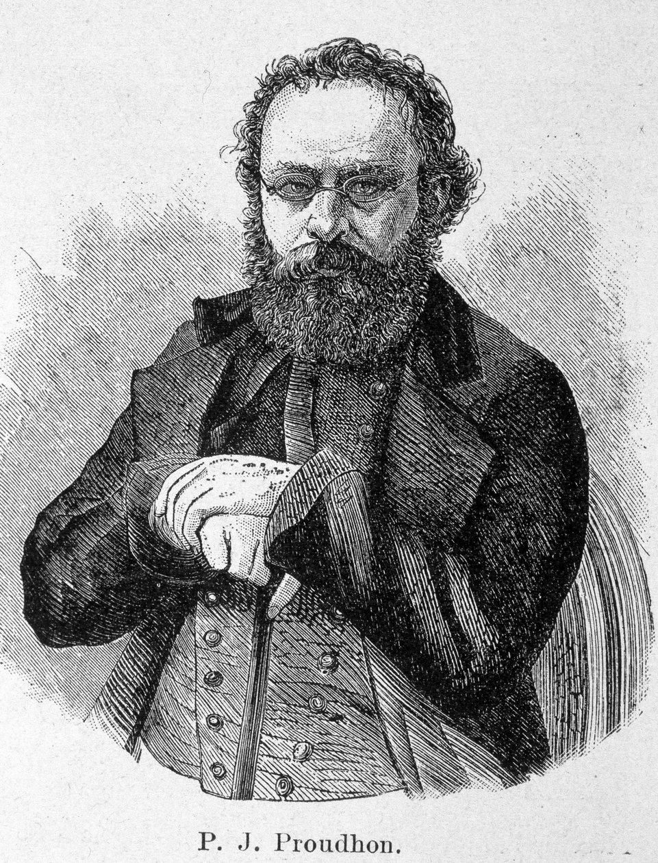 Portræt af Pierre Joseph Proudhon (1809 - 1865), fransk socialist af Unknown artist