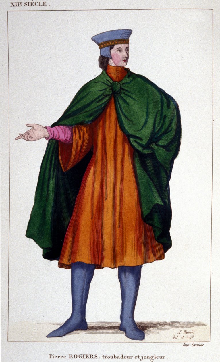 Portræt af Pierre Rogiers, jonglør og troubadour fra det 12. århundrede. af Unknown artist
