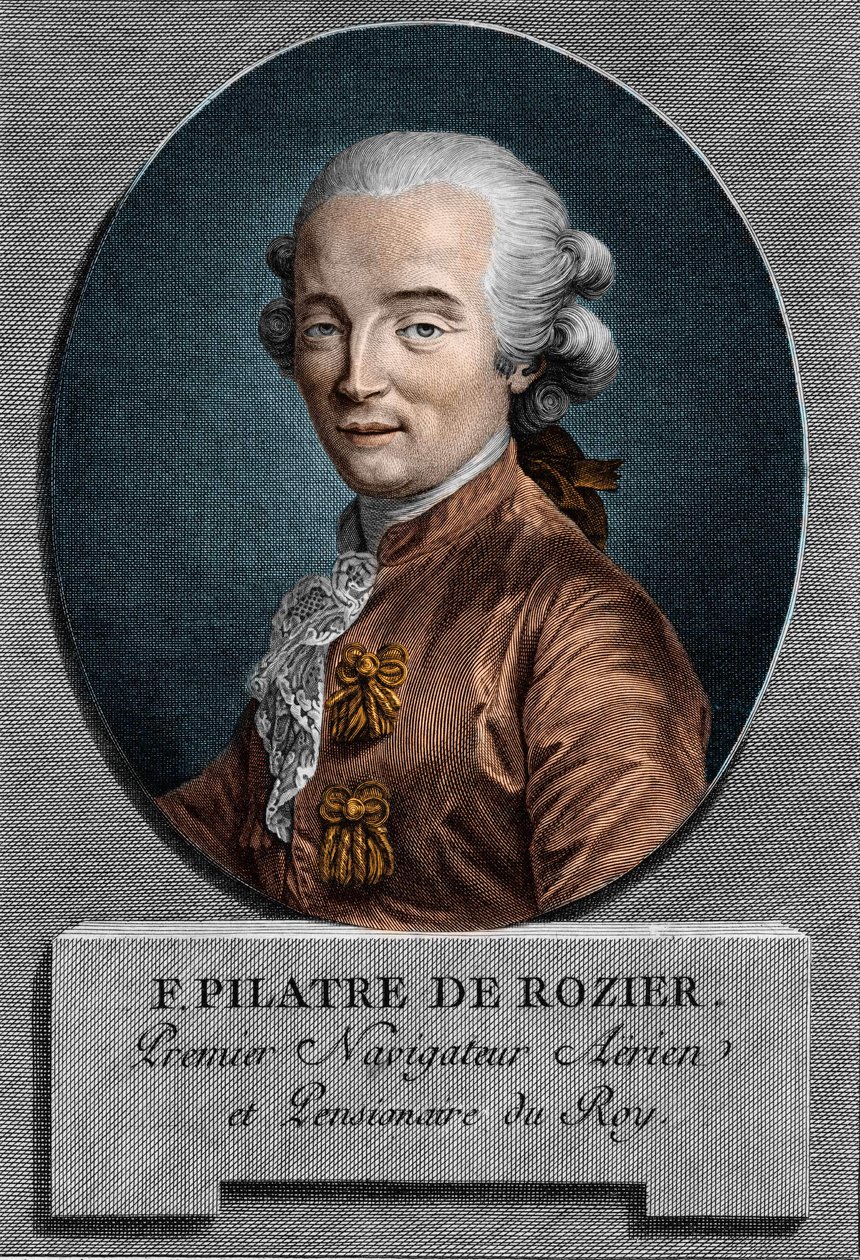 Portræt af Pilâtre de Rozier (1756 - 1785), fransk fysiker og aeronautiker (første tur i en luftballon) af Unknown artist
