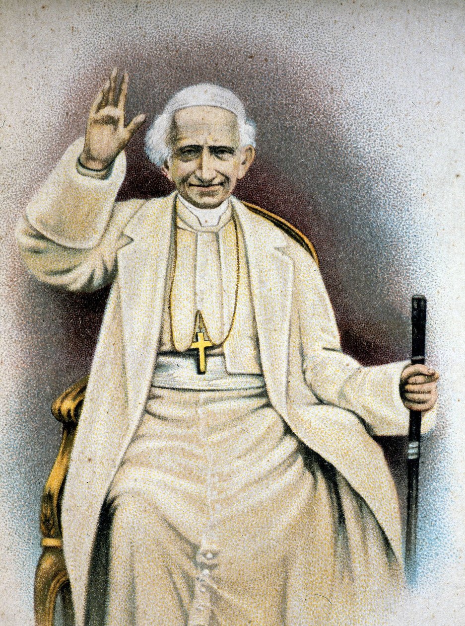 Portræt af pave Leo XIII. Kromolitografi. af Unknown artist