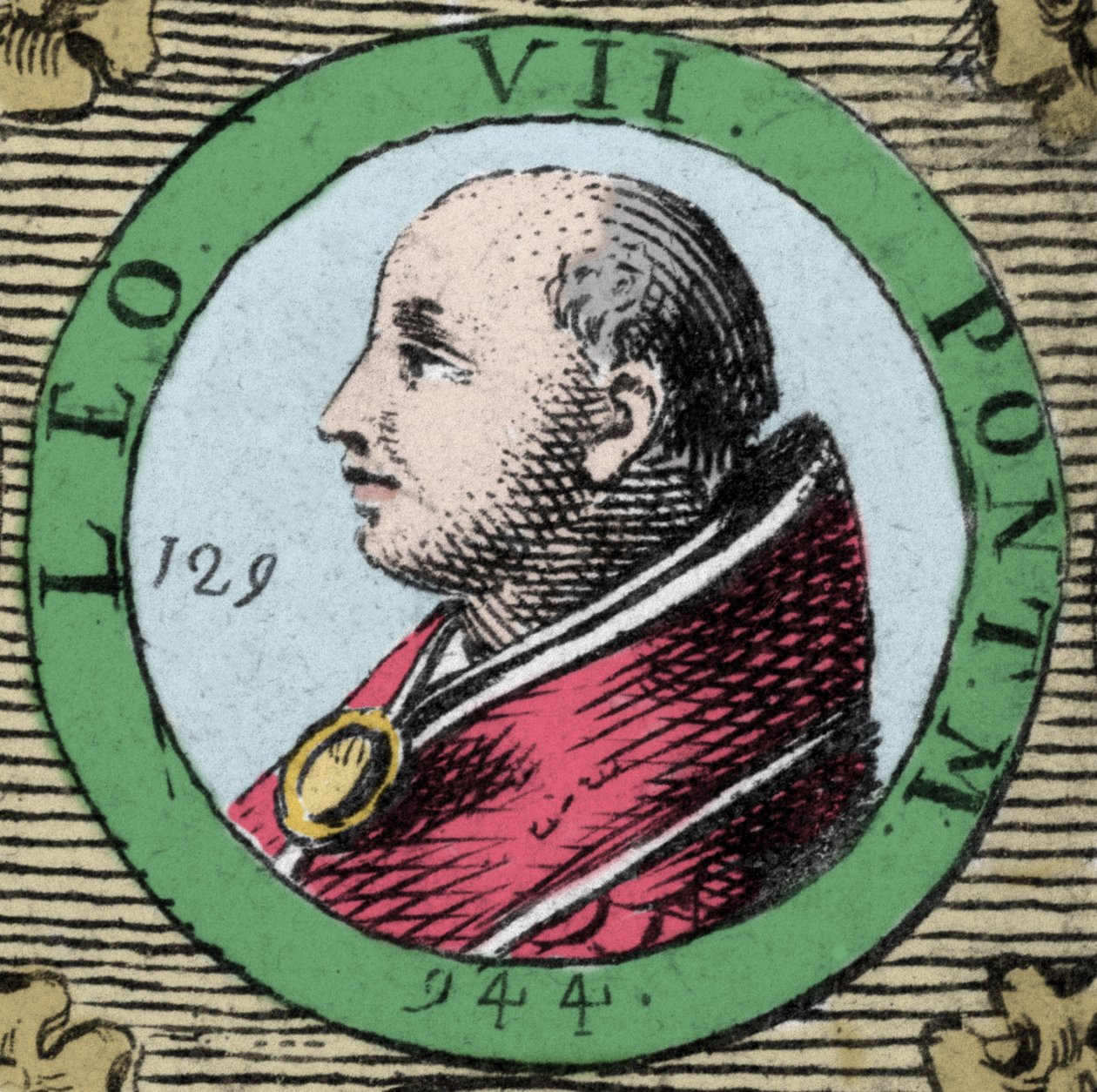 Portræt af pave Leo VII (Leone) pave fra 936 til 939. af Unknown artist
