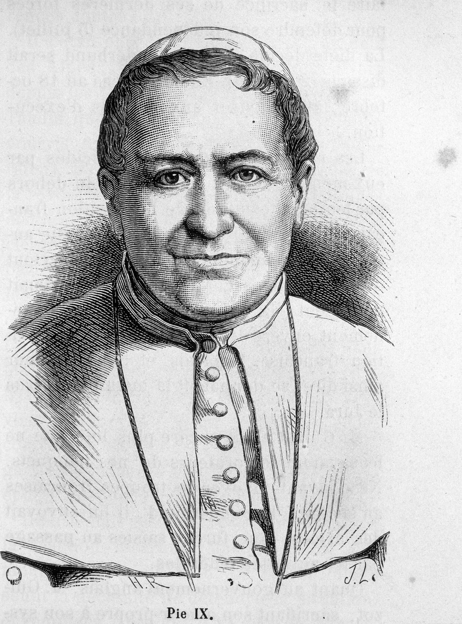 Portræt af pave Pius IX (1792 - 1878). af Unknown artist