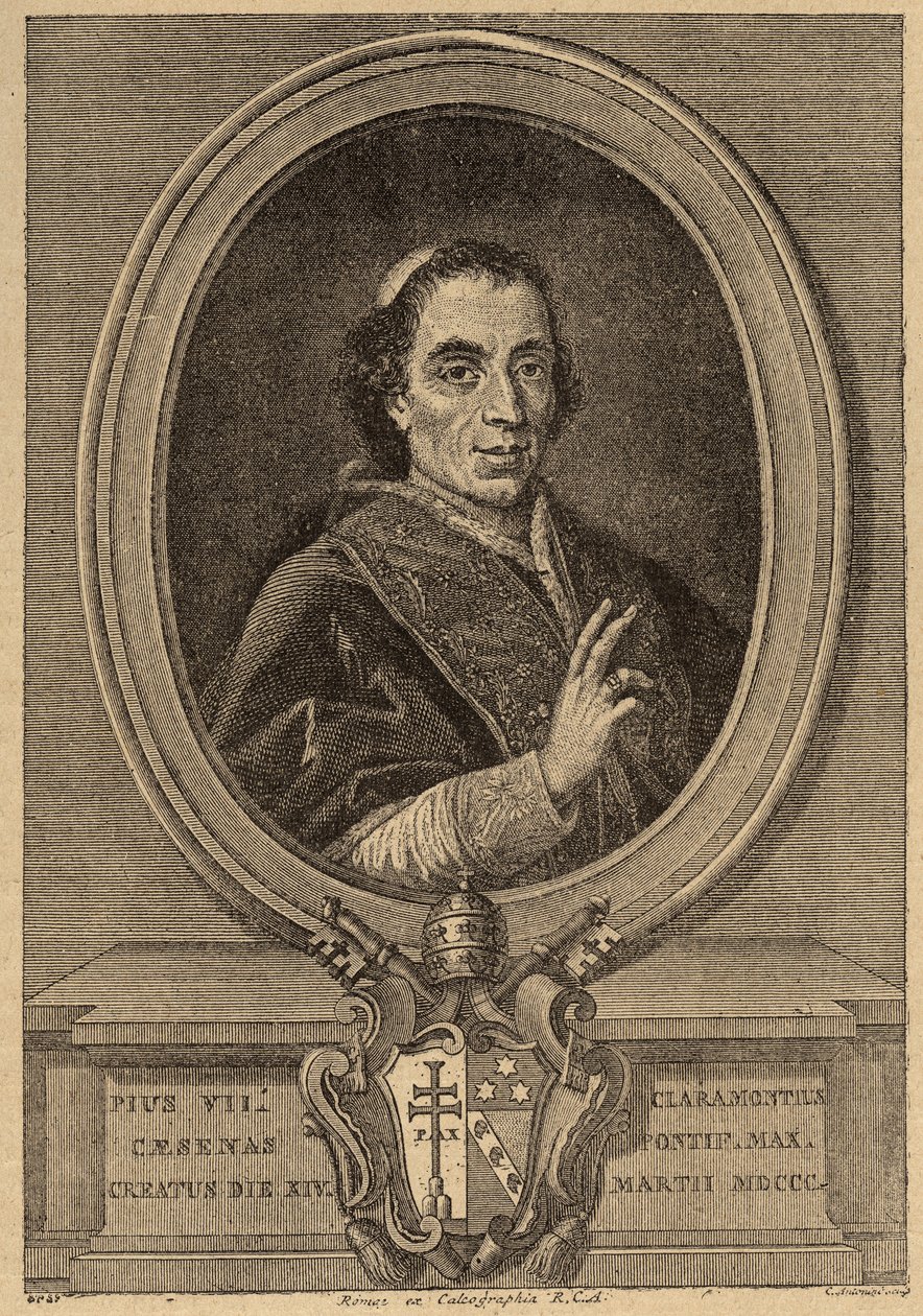 Portræt af pave Pius VII (1742-1823) (Portræt af pave Pius VII). af Unknown artist