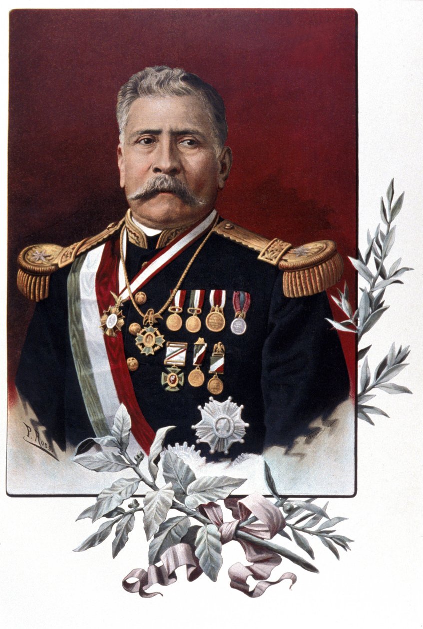 Portræt af Porfirio Diaz, mexicansk general og statsmand (Oaxaca af Unknown artist