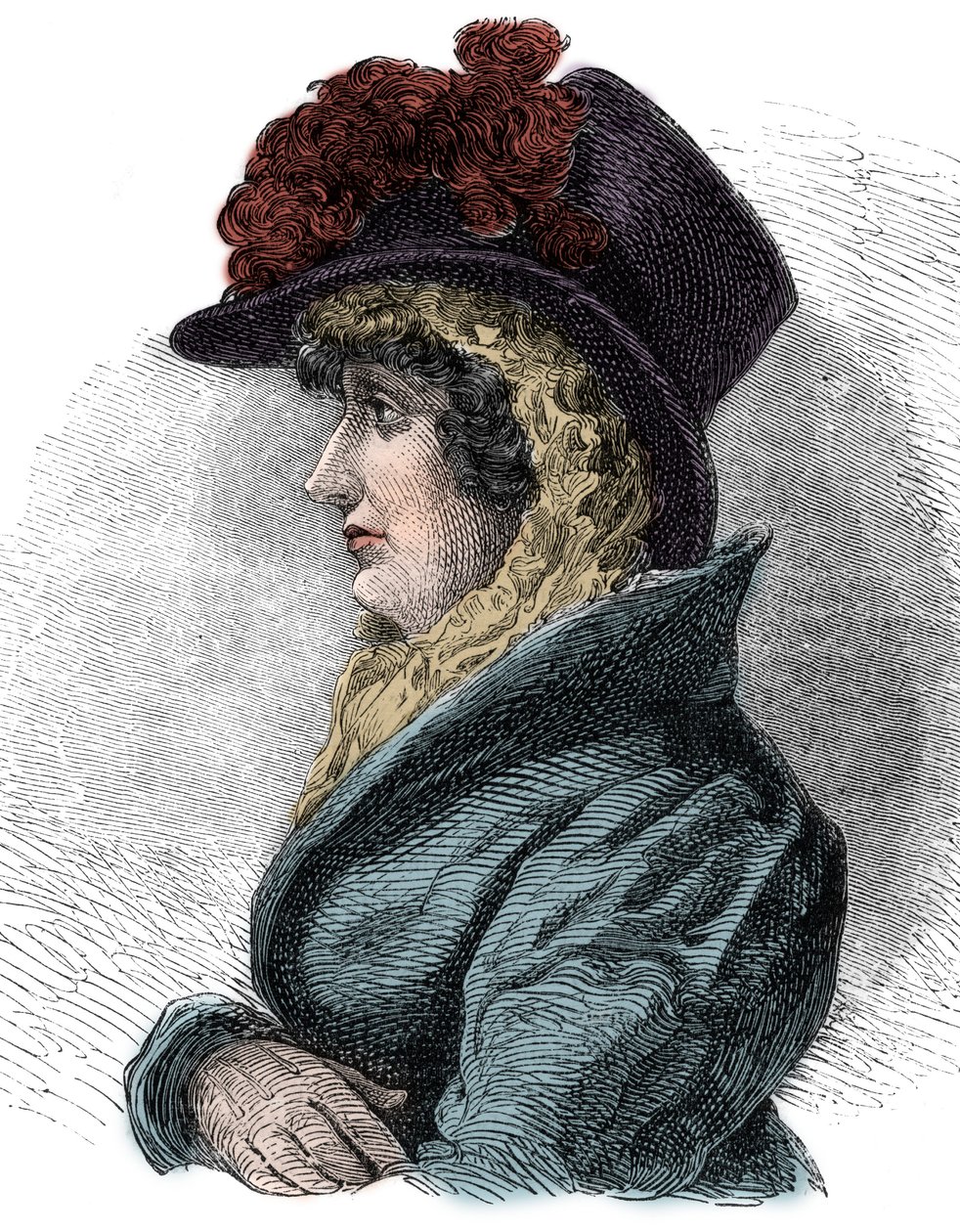 Portræt af dronning Caroline af Brunswick (1768-1821), kone til George IV, konge af England - Caroline af Brunswick, dronning af Storbritannien og Irland (1768-1821), gemalinde af George IV af Unknown artist