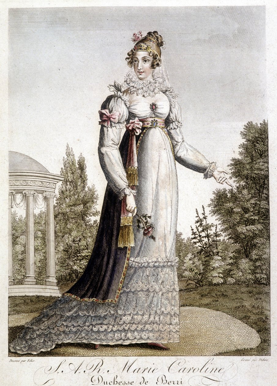 Portræt af dronning Mary Caroline, hertuginde af Berry, lille datter af kongen af Napoli af Unknown artist