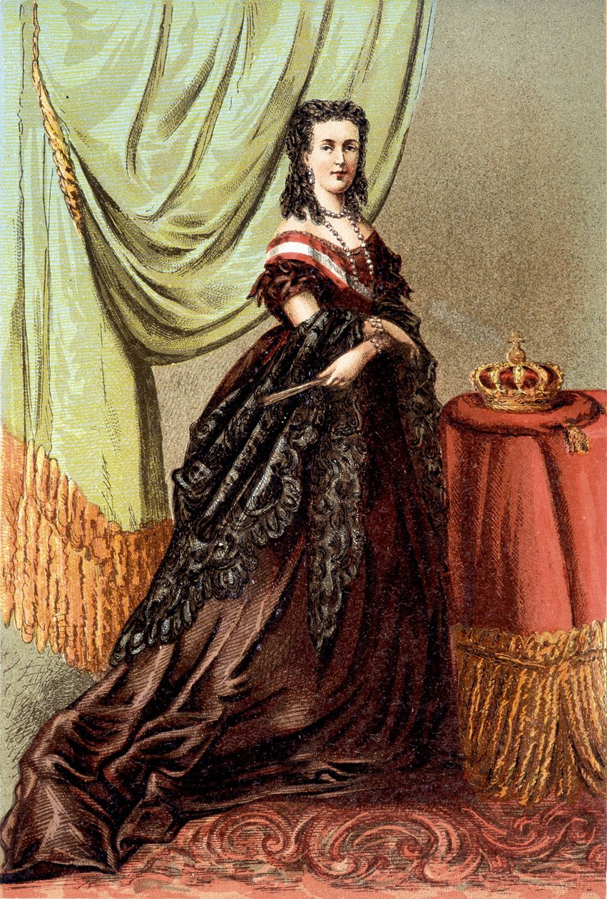 Portræt af dronning Mary Henriette af Østrig, hustru til Leopold II, belgiernes konge. af Unknown artist