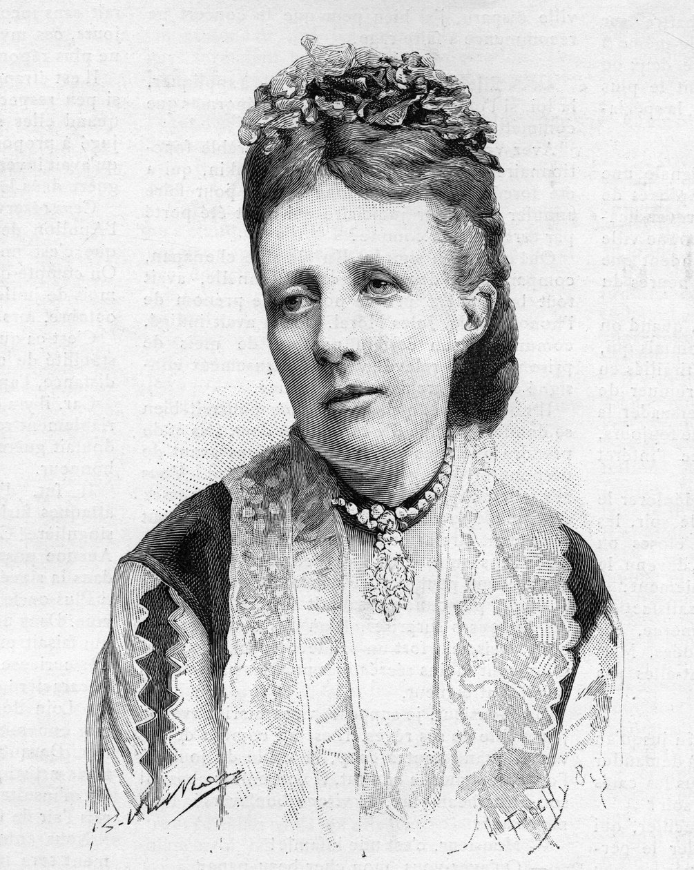 Portræt af dronning Sophie af Sverige og Norge i 1888. af Unknown artist