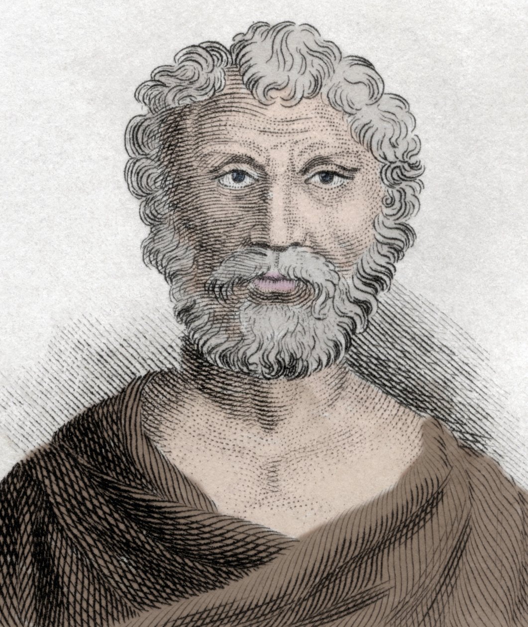Portræt af Quintus Junius Rusticus (ca. 100-omkring 170), stoicistisk filosof. Indgravering af det 19. århundrede. af Unknown artist
