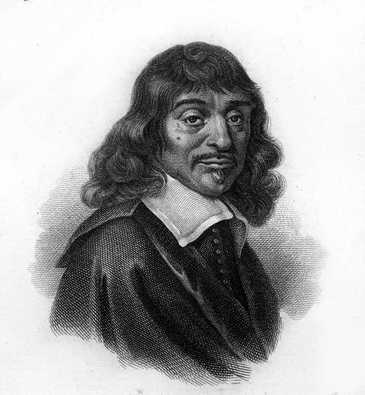 Portræt af René Descartes, stik fra det 19. århundrede af Unknown artist