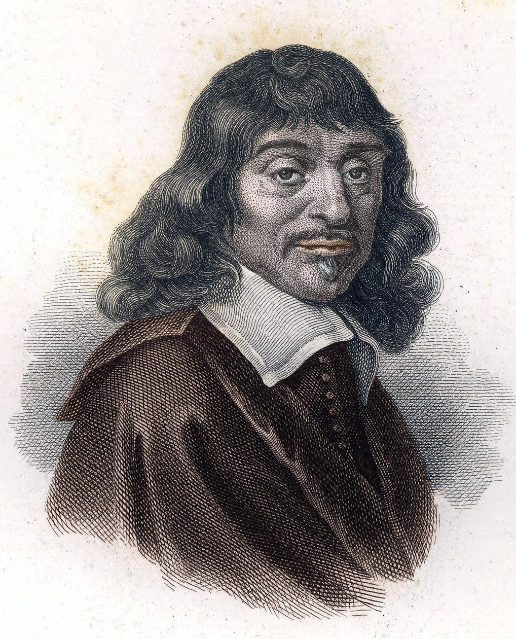 Portræt af René Descartes, grav. 19. århundrede. af Unknown artist