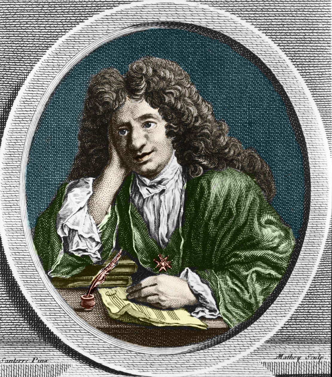 Portræt af Richard Delalande, superintendent for Kongens Musik; b. 15. december 1657 i Paris; d. 18 januar 1726. af Unknown artist