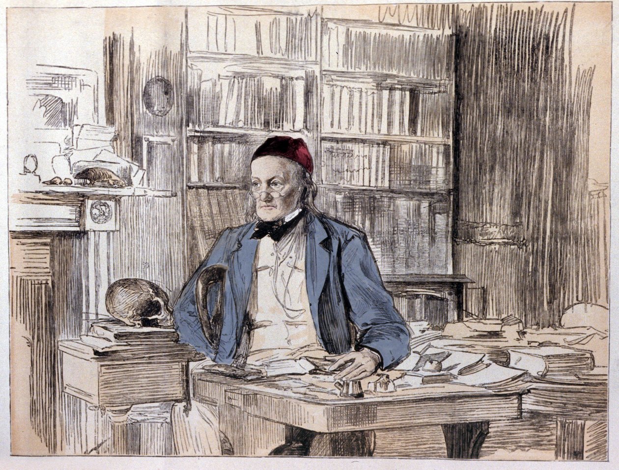 Portræt af Richard Owen (1810-1890), engelsk naturforsker. af Unknown artist