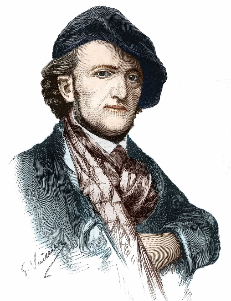 Portræt af Richard Wagner (1813-1883), tysk komponist og dramatiker. af Unknown artist