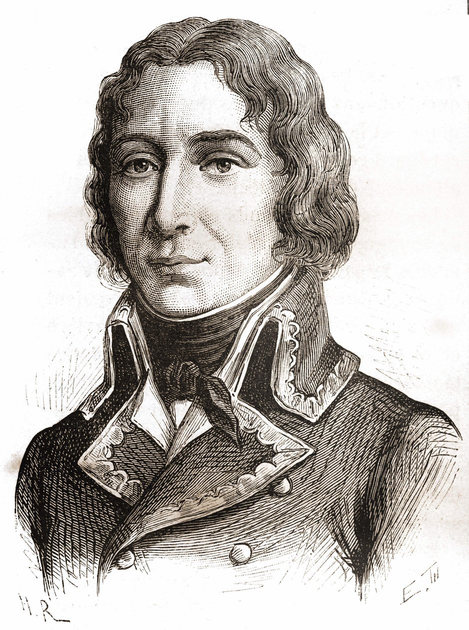 Portræt af Richepanse. 1800-tals gravering. af Unknown artist