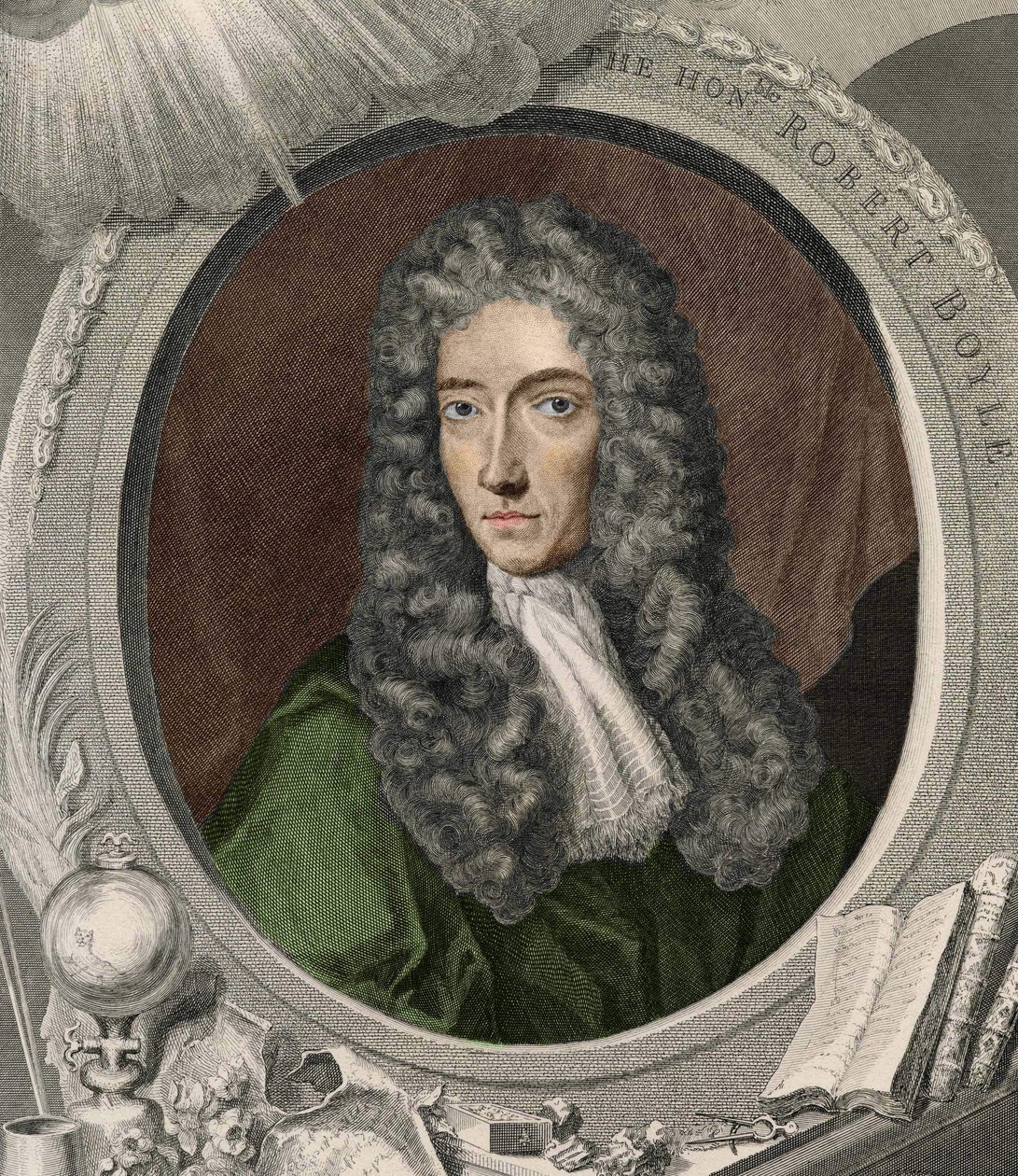 Portræt af Robert Boyle (1627 - 1691), irsk fysiker og kemiker. af Unknown artist