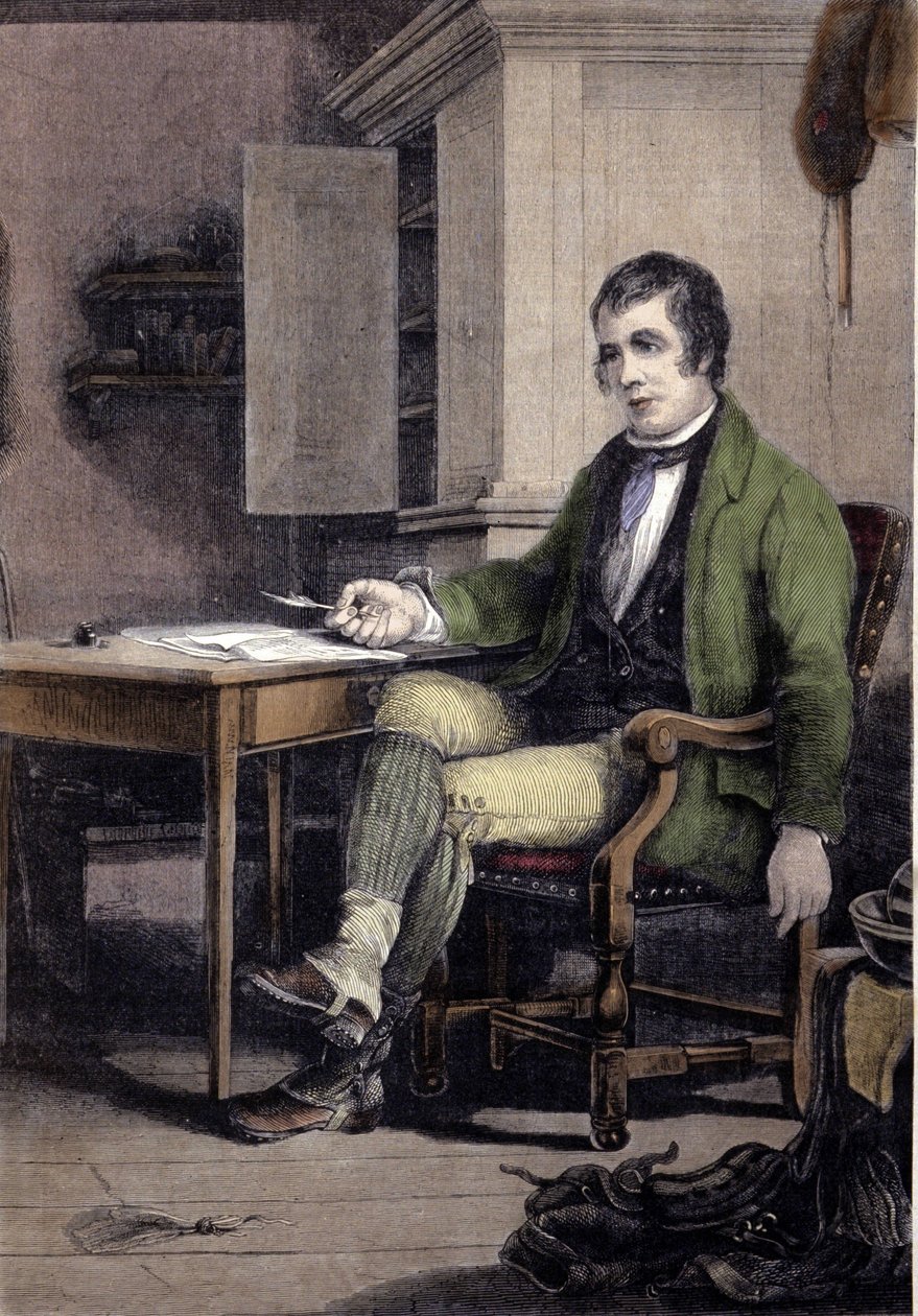 Portræt af Robert Burns, skotsk digter (1759-1796). af Unknown artist