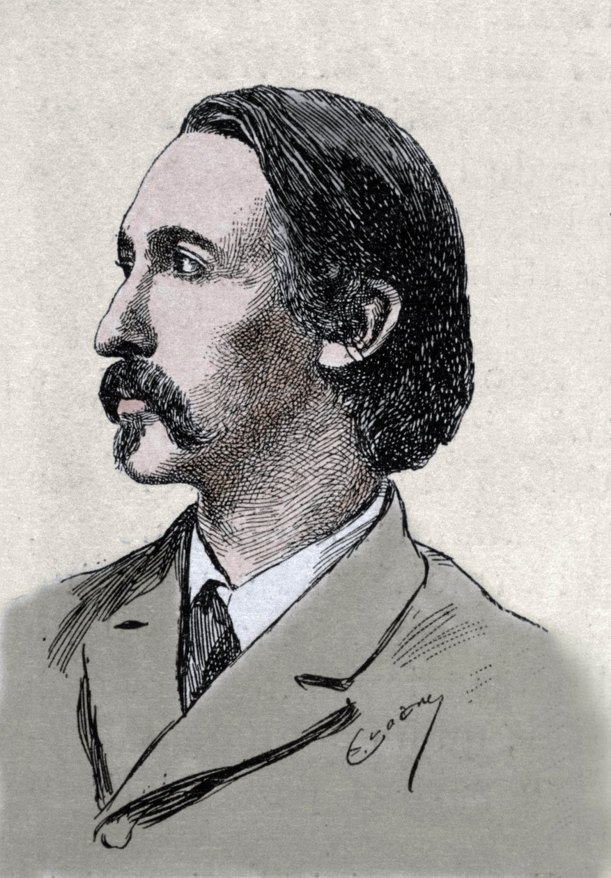 Portræt af Robert Louis Stevenson (1850-1894), britisk forfatter af Unknown artist