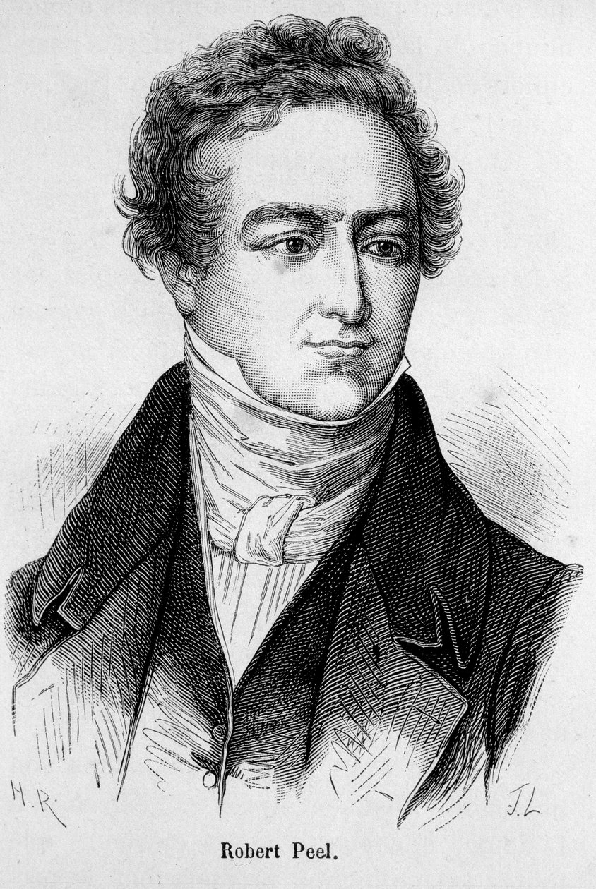 Portræt af Robert Peel, britisk politiker (1788 - 1850) af Unknown artist