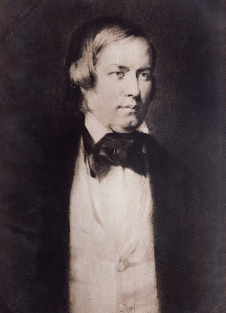 Portræt af Robert Schumann (gravering) af Unknown artist