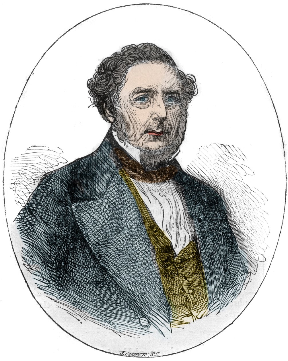 Portræt af Robert Stephenson, engelsk mekaniker og civilingeniør (1803-1859) af Unknown artist