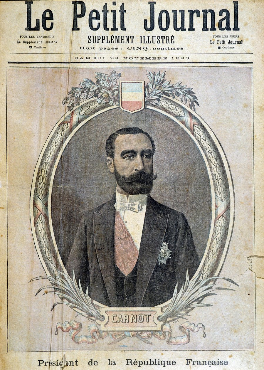 Portræt af Sadi Carnot - forside "" The Petity Journal"" 29/11/1890. af Unknown artist