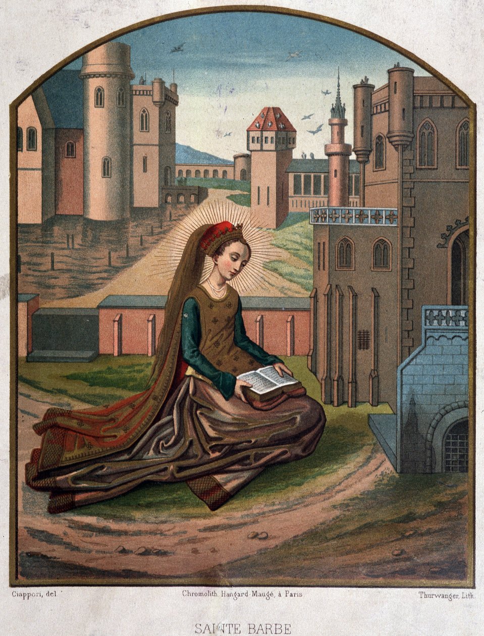 Portræt af Saint Beard - fra et dokument fra det 15. århundrede af Unknown artist