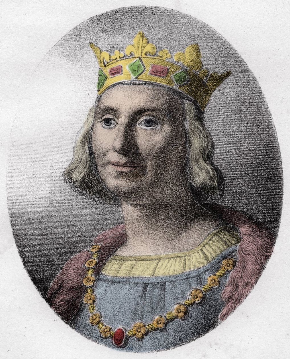 Portræt af Saint Louis (Saint-Louis, Louis IX (1214-1270) - Saint Louis IX (1214-70) konge af Frankrig - af Unknown artist