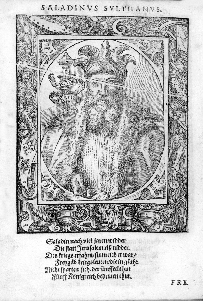 Portræt af F Saldin (1138-1193) (Salih Al Din Yusuf Al Ayyubi (Al Ayoubi). af Unknown artist