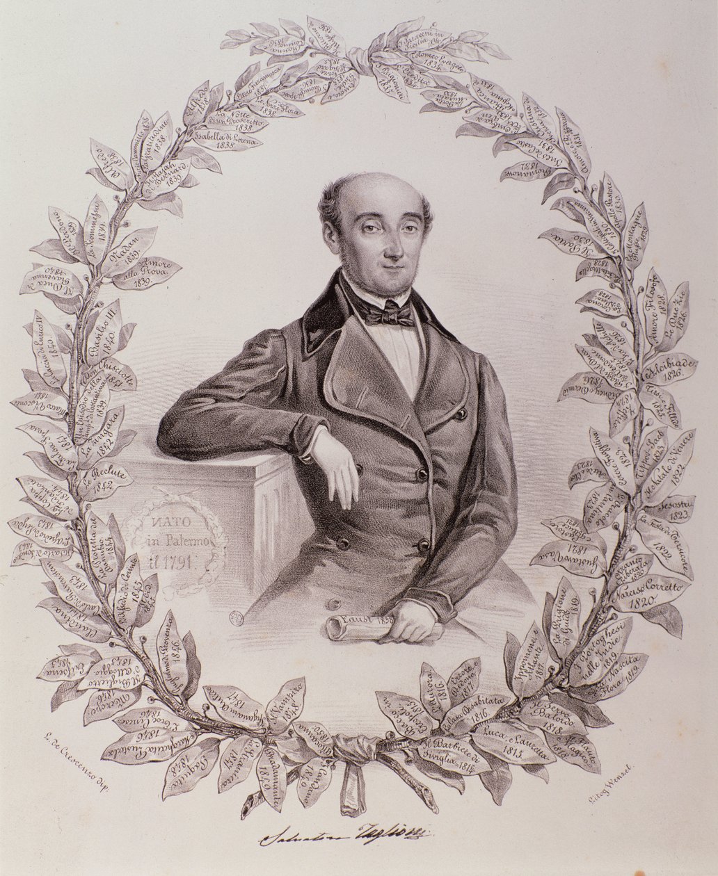 Portræt af Salvatore Taglioni (gravering af Unknown artist