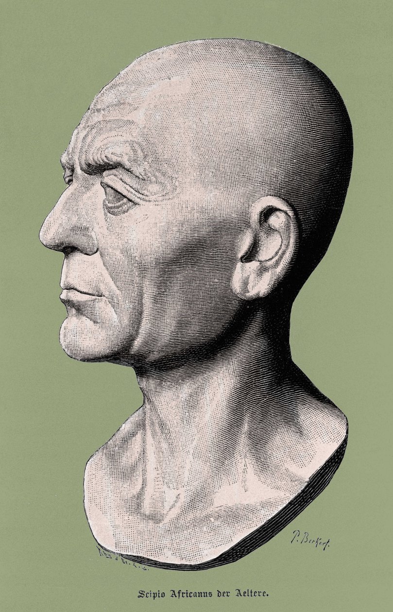 Portræt af Scipio den afrikanske, general og romerske statsmand (235-183 f.Kr.). af Unknown artist