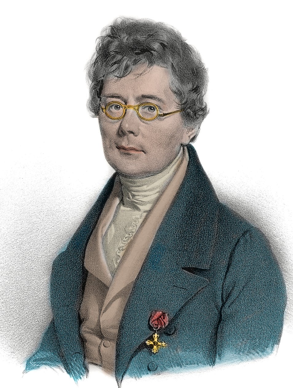 Portræt af Simon Sechter (1788 - 1867), komponist, teoretiker, musiklærer og dirigent - Portræt af Simon Sechter musikteoretiker, lærer, organist, dirigent og østrigsk komponist. 1800-tals gravering af Unknown artist
