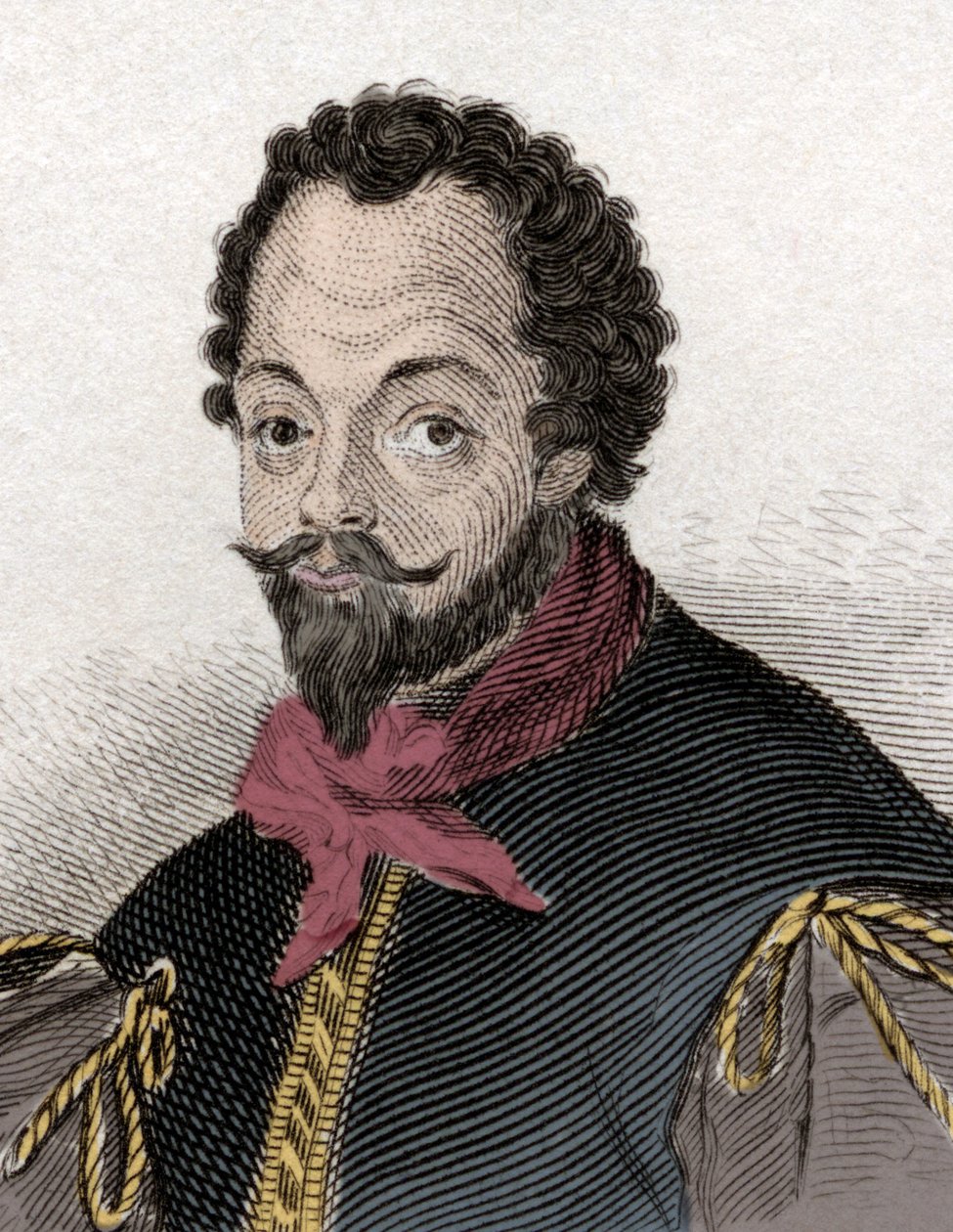 Portræt af Sir Francis Drake (1540-1596), engelsk kaper og navigatør. Indgravering af det 19. århundrede. af Unknown artist