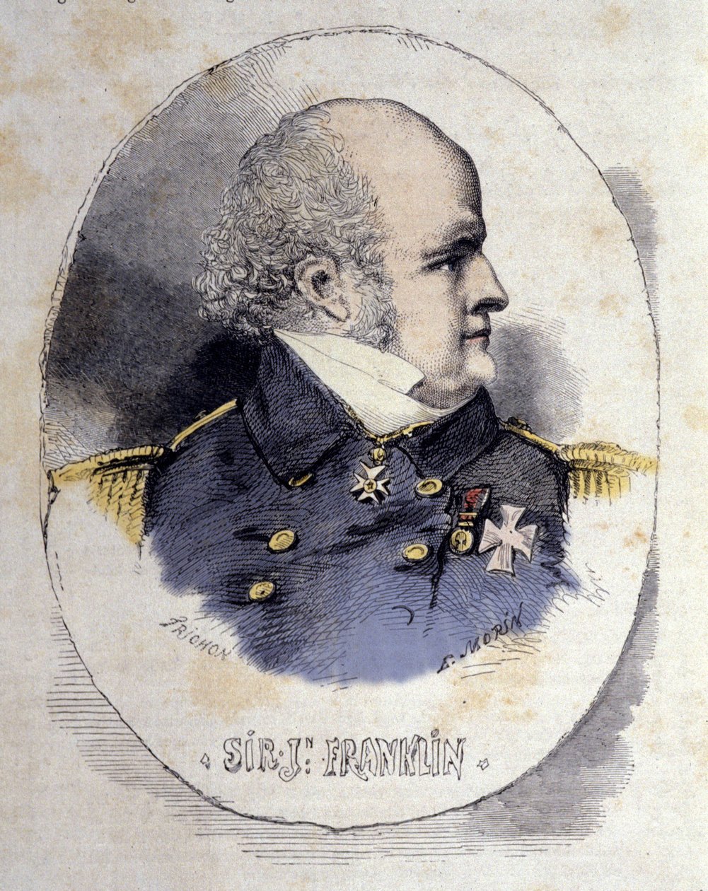 Portræt af Sir John Franklin 1786-1847 søofficer og britisk opdagelsesrejsende. af Unknown artist