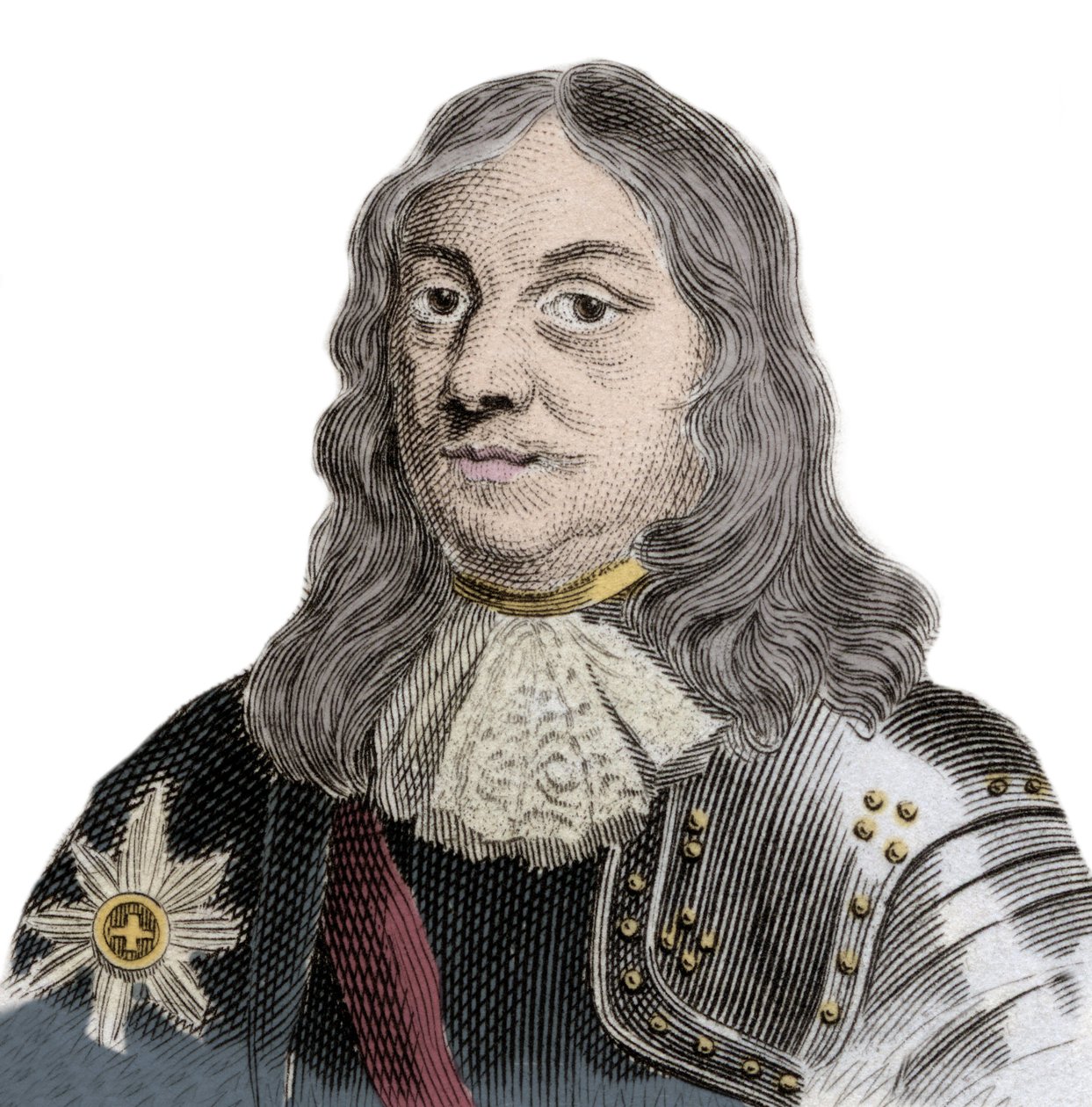 Portræt af Sir Martinus Cornelis van Tromp (1629-1691), hollandsk søofficer og øverstkommanderende for den kongelige hollandske og danske flåde. Indgravering af det 19. århundrede. af Unknown artist