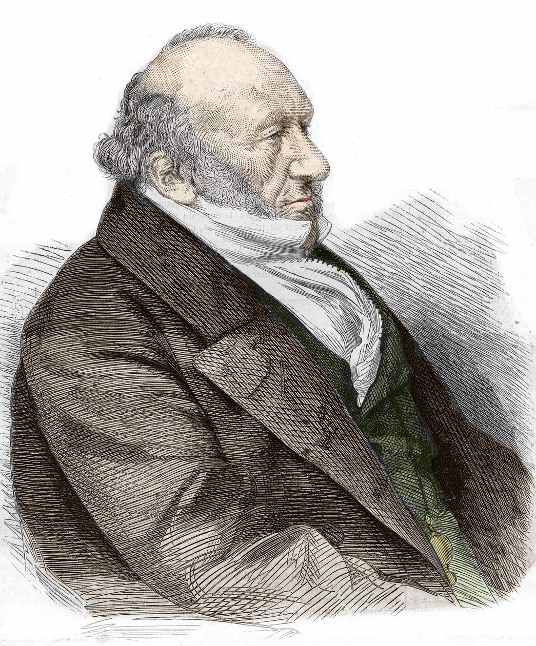 Portræt af Sir Moses Montefiore (1784-1885) engelsk bankmand og filantrop af italiensk oprindelse. stik fra 1867. af Unknown artist