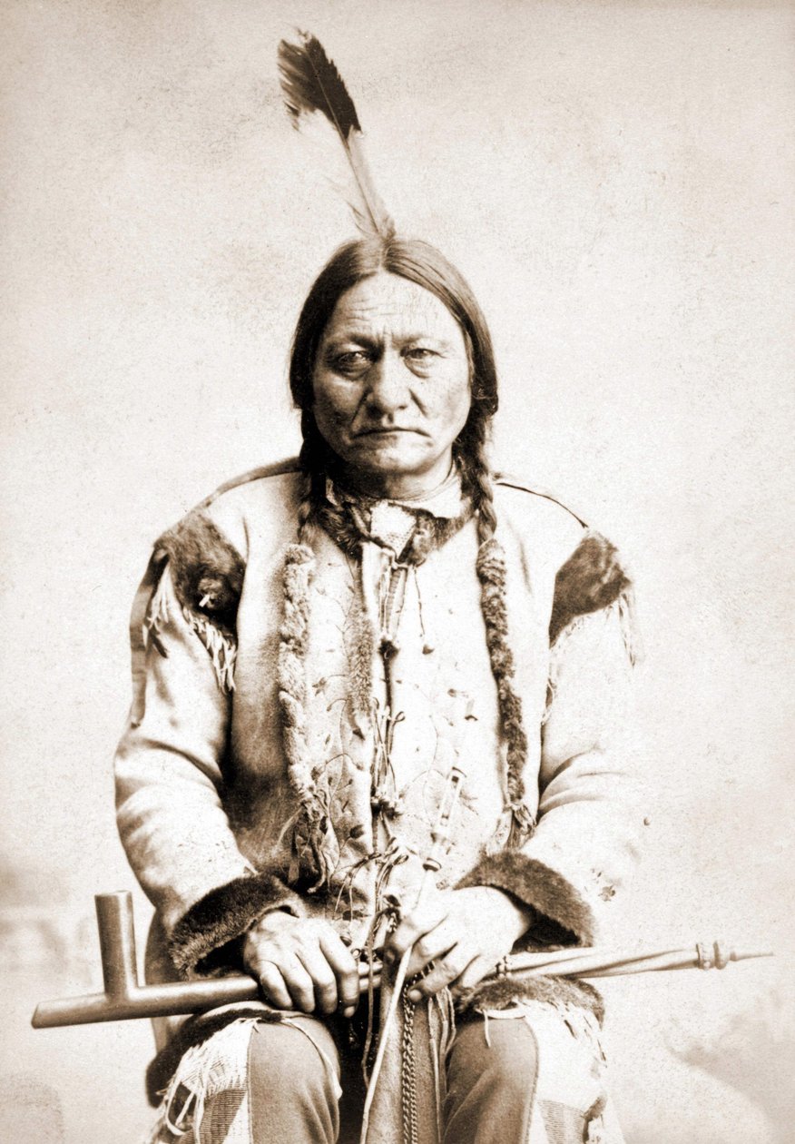 Portræt af Sitting Bull, indianerhøvding, omkring 1886 af Unknown artist