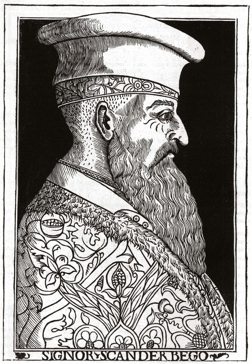 Portræt af Skanderbeg (eller Scanderbeg) (1403 - 1468), albansk krigsmand. af Unknown artist