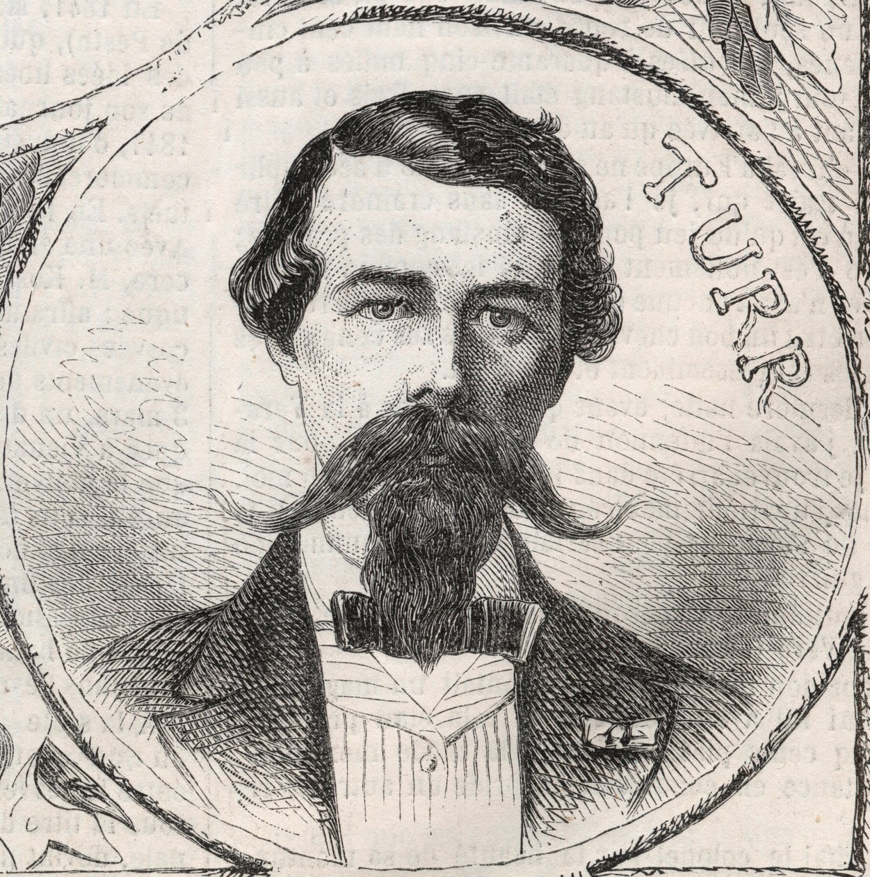 Portræt af Stefan Istvan Turr (1824-1908), ungarsk general - Indgravering i "" The Illustrous World"" af Unknown artist