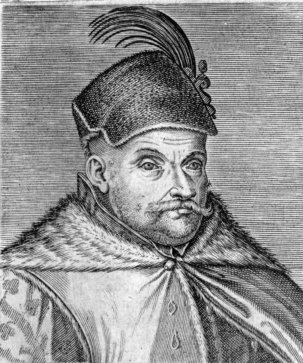 Portræt af Stephen I Bathory (1533-1586), Prins af Transsylvanien og konge af Polen. Indgravering af det 16. århundrede af Unknown artist
