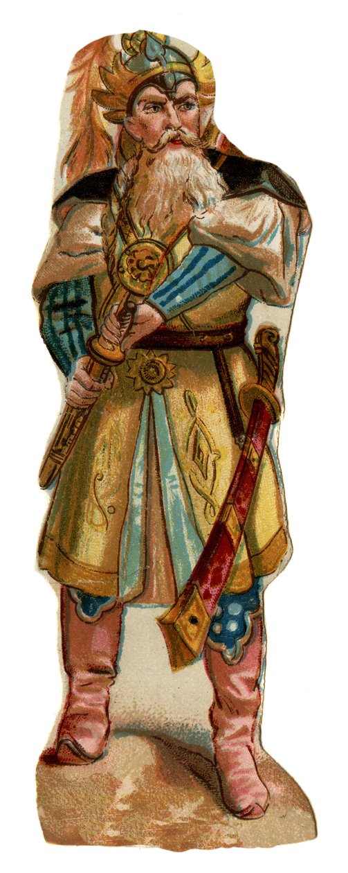 Portræt af Tamerlan (1336-1405) (eller Timur Lang, "Timur den lamme"). Kromolitografi, slutningen af 1800-tallet. af Unknown artist